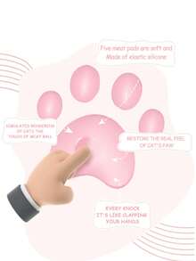 Cat Paw Shaped Stress Relief Keyboard With Cat Paw Keychain, Phone Charm And Mechanical Keyboard Clicking Sound, Suitable For Back To School Season And Teenagers To Relieve Stress, - View 8