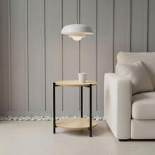 KIWI MOBLEKIT | Wooden And Metal Side Tables For Living Room Or Bedroom, Modern Functional Tables With Different Shapes And Heights, Fixed Or Folding Options For Home - 黑色 40x42 – 雙倍高度 - 查看 1