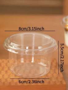 100pcs/50pcs High Quality Transparent Reusable PET Plastic Portion Cups With Snap Lid | Perfect For Holidays, Parties, Picnics And Daily Use - Dessert Bowls, Suitable For Ice Cream - Transparent - View 4