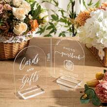 Engrowtic Linen Wedding Guest Book Set With Acrylic Sign Photo Corners And Pen Hardcover 50 Pages Guestbook For Wedding Reception Bridal Shower Keepsake Album - Classic Beige - View 3
