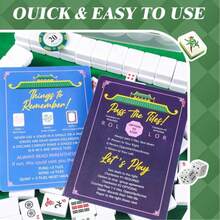4pcs Mahjong Rules Quick Reference Cards, Mahjong Beginner Fast Reference Guide Cards - C - View 1