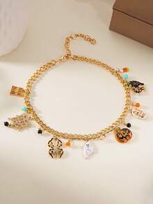 A Versatile Gift Of Halloween Series Pumpkin Ghost Spider Personalized Funny Alloy Necklace - Style 1 - View 2