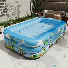 1 Rectangular Pool, Featuring A Large Water Play Area, Waterproof And Wear-Resistant, Easy To Store Without Taking Up Much Space, Suitable For Courtyards And Terraces. - A - View 6