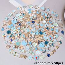 10/20/30/50/80/100pcs Assorted Minimalist Pink Enamel + Gold Alloy Random Mix Heart, Pentagram, Elephant, Leaf Charms Pendants, Suitable For Bag Decoration, Handmade DIY Jewelry Making Necklace Bracelet Earrings Accessories - Pink+Gold - View 26