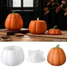 1 Set Pumpkin Storage Jar Silicone Mold, DIY Halloween Aromatherapy Plaster Candle Cup Decor Mold - White - View 2