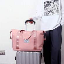 Mala Bolsa Dobrável Expansível De Viagem Impermeável Para Academia Praia E Passeios - Preto - Visão 3