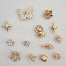 Electroplated Gold Shoe Charms Starfish Shell Beach Shoe Charms For Women Summer Vacation DIY Shoe Decoration For Sandals Slides - Gold - View 4