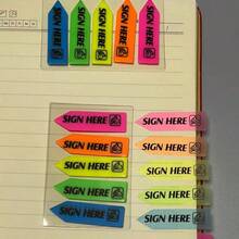 500入「Sign Here」合約文件簽名標籤貼，透明索引標籤貼，強黏性便利貼，反覆使用不殘膠，適用於辦公室、銀行簽署提醒與指示貼紙 - 多色 - 查看 5