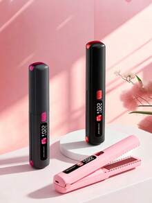 迷你 USB 充電式捲髮棒，負離子護髮，LED 數位溫度控制最高 320°C，便攜式旅行與宿舍使用，隨身造型必備工具 - 多色 - 查看 3