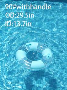 Macaron Color Block Transparent Sequin Swim Ring, Optional Handle, Adult Inflatable Pool Float, Suitable For Beach Swimming - Multicolor - View 22