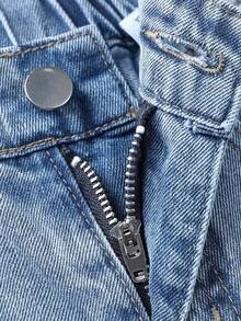 Pink Heart Hello Kitty Kids Baggy Jeans, Sanrio Bow Teddy Bear Letter Graphic Girls Fashion Denim Pants - Royal Blue - View 3