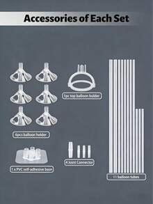 2/4 Sets Balloon Stand Kit, Includes Desktop Balloon Stand With Self-Adhesive Base, Balloon Column Stand And Accessories, Balloon Table Stand With Cup-Shaped Balloon Plug, Easy To Assemble Balloon Stand, 1 Set Transparent Balloon Stand, Suitable For Birthday Party And Wedding Table Decor - Multicolor - View 9