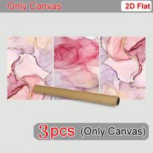 3 piezas de arte de pared en lienzo con mármol rosa abstracto moderno para decoración de sala de estar - Pósteres & impresiones de alta gama - Decoración del hogar llamativa - Patrón de mármol rosa - Ver 8