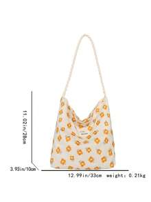 Slouchy Fairy Floral Canvas Tote Bag For Women 2026 New Fashion Lace Large Capacity Shopping Bag - Multicolor - View 6