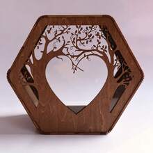 OurWarm Wedding Card Box With Acrylic Window, Rustic Brown Hexagon Gift Card Box For Wedding Decorations For Reception, Wooden Money Keepsake Envelopes Box For Wedding Decor Birthday Baby Shower Party - One Size Fits All - View 5
