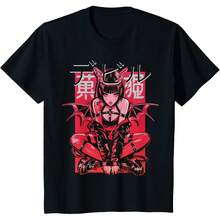 Y2K Cyberpunk Japan Anime Manga Techwear Graphic T-Shirt For Men, Loose Fit Cotton Streetwear Tee - Black - View 2