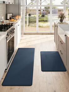 Kitchen Floor Mats Set Of 2 Cushioned Anti-Fatigue, Waterproof Memory Foam Runner Rug Non-Slip For Sink Front, Laundry, Standing Desk - 藍色 - 查看 4