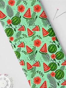 1pc New Watermelon Print Quilted Polyester Fabric, Soft Slightly Stretchy, Pre-Cut 50x145/100x145/145x200cm, DIY Craft Fabric For Garment Making Doll Clothes Quilting Gift Wrapping Sewing Projects, Hand Wash Only - 06 Watermelon - View 26
