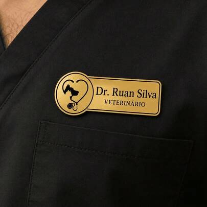 Crachá Magnético Broche Botton - Identificação, Imã, Personalizado, Profissão, Lojista, Vendedor, Empresa