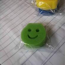 3pcs/1pc Multicolor Smiling Face Sponges, With Color Coded Surfaces (Pink, Yellow, Green, Blue), With Hanging Holes. This Versatile Household Cleaning Cloth Can Easily Meet Various Daily Cleaning Needs. - Face Sponge - View 9