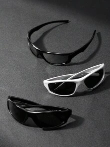 1 Pair Retro Men's Fashion Glasses With Wrap-Around Design, Suitable For Daily Wear And Travel - A - View 16