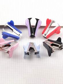 1pc Macaron Color Mini Staple Remover, Portable Office Staple Puller, Effort-Saving Mini Staple Remover, Small Student Staple Remover, Office Staple Puller, Macaron Staple Remover, Office Supplies, Universal Multi-Function Mini Staple Remover, Staple Puller, Financial Clerk Office Use - Multicolor - View 6