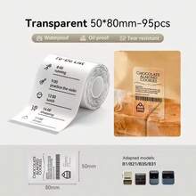 Niimbot B1 Transparent Label Stickers For Portable Printer Thermal Paper Labels Official Genuine For B1/B21/B1PRO/B21PRO/B2PRO Printer - View 12