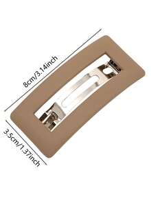 4/5pcs Minimalist Solid Color Matte Hollow Square Large Hair Clips, Elegant Back-Of-Head One-Line Horizontal Top Clip For Women, Half-Up Ponytail Spring Hair Clip, Classic Fashion Versatile Hair Accessory For Outings, Sports, Commuting, Parties, Vacations, Performances, Afternoon Tea, Ideal Practical Gift For Valentine's Day, Thanksgiving, Mother's Day, Birthday, Holidays - Multicolor - View 5