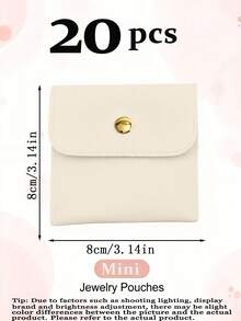 2件、10件、20件旅行珠寶收納袋套組，珠寶袋禮品，高品質PU皮革材質，觸感柔軟舒適，時尚質感外觀，防水防刮易清潔，提升產品質感，保護內部珠寶免於灰塵、污漬與水損，耐用適合頻繁使用，旅行收納必備，適合生日、情人節、母親節送給親友的紀念禮物 - 彩色 - 查看 14
