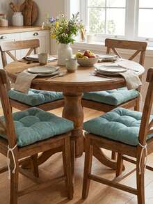 Made In Turkey Cushion 40*40 For Office & Garden & Kitchen Soft With Tie - Green - View 2