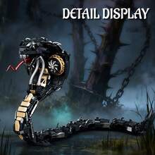 1036pcs Movable Joint Robot Snake Building Block Set, Flexible Poseable Mechanical Snake Model, High Difficulty Creative Collectible Building Toy, Ideal Gift For Teens And Adults 14+ - Multicolor - View 5