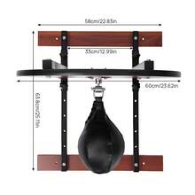 Heavy Duty Adjustable Speed Bag 1pc Wall Mounted Platform 220lb Steel Wood PU Durable Boxing Training Equipment Black Round Anti Vibration For Reaction Speed Home Gym Fitness Sports - Standard - Übersicht 6