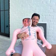 1pc Customized Large Inflatable Blow Mold Prop, Personalized Face Inflatable Blow Mold, Large Inflatable Blow Mold, Pool Party Fun Bachelor Party Gift, Inflatable Husband, Inflatable Groom, Special Occasion - Multicolor - View 7