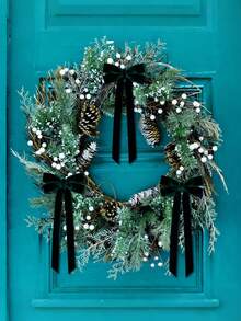 12/6/1pc Deep Green Velvet Bow Christmas Tree Decoration, 5" X 10", Suitable For Christmas Tree, Home, Room, Birthday Party, Front Door, Wedding And Other Holiday Decor, Christmas Wreath Bow, Rustic Craft Gift Bow, Velvet Ribbon Bow, Suitable For Christmas Home Wreath Decoration, Holiday Wedding Indoor And Outdoor Decoration, Christmas Decoration - Dark Green - View 9