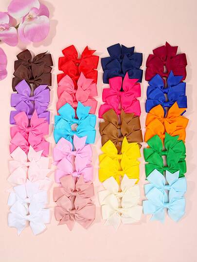 40pcs Random Color Bow Hair Clips, Elegant Metal Bow Hair Accessories, Daily Wear, Claw Clips, Hair Clips, School Supplies