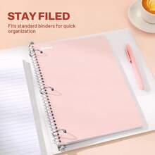 SUNEE Spiral Notebooks, 1-Subject, 5 Pack, College Ruled Paper, 8" X 10-1/2", 70 Sheets Per Notebook,3-Hole Punched Paper, Pink,Purple, Blue, Green, Yellow Spiral Lined Notebooks For School,Work - 套裝 - 查看 6