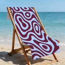 1 pieza Toalla de playa ultra suave con patrón abstracto de rayas artísticas para playa y fiesta de piscina - Accesorio de playa para vacaciones Manta de playa Toalla de piscina - Multicolor - Ver 9