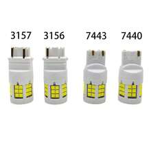 مصابيح LED سيراميك، مصباح فرامل LED عالي التركيب للسيارة 7443، مصباح معدل 3156، مصباح مؤشر العرض، مصباح عكسي عالي السطوع 2 قطعة/عبوة - 3156 - مشاهدة 13