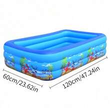 1 Rectangular Pool, Featuring A Large Water Play Area, Waterproof And Wear-Resistant, Easy To Store Without Taking Up Much Space, Suitable For Courtyards And Terraces. - A - View 9