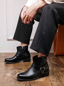 Men's Boots | Fashion Square Toe Ankle Boots Western Style Cowboy Boots High Top Chelsea Boots Riding Boots Travel | Boots | Men's Boots - Black - View 8