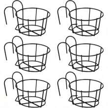 3/5/6/7/8/10/12pcs Fashionable Round Metal Hanging Planters - Suitable For Balcony, Garden And Indoor Decoration, Can Grow Succulents And Green Plants On Hanging Racks - A - View 15