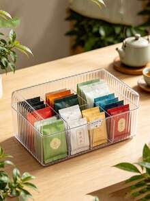 1pc Tea Bag Storage Box, Multi-Functional Desktop Organizer For Coffee And Tea Bags, Suitable For Dorm, Home And Office Use, Great Gift For Holidays Or Housewarming, Back To School Essential - Multicolor - View 4