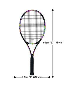 SALYWEE Professional Balanced Tennis Racquet, 105 Sq.In. Oversize Head, Lightweight Carbon Fiber One-Piece Molding, 16x19 String Pattern For Power & Spin, Ideal For Training, Adults, Men & Women, Beginner Sports Equipment - Multicolor - View 11