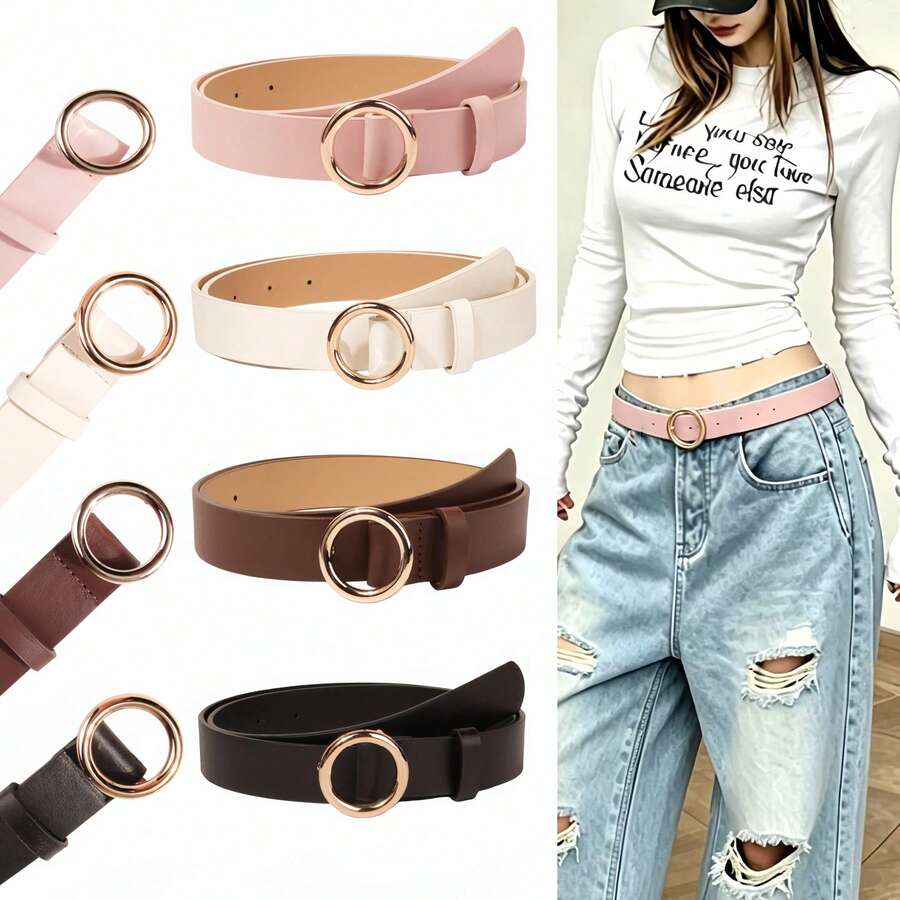 Korean-Style Gentle Pink Thin Waist Belt, Minimalist Single-Loop Design, Exquisite And Compact. Soft And Smooth Leather Texture, Perfect For Daily Matching With Dresses And Shirts. Slim Belt Body Without Bulk, Easily Accents Your Outfit, Creating A Fresh And Sweet Look, Versatile And Practical For Casual Outings And Daily Commuting.