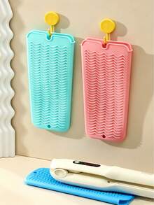 Hanging Curling Iron Storage Bag, Silicone Heat-Resistant Mat, Straightener/Curling Iron Storage Bag, Hair Salon Tool Travel Makeup Brush Storage Bag - Multicolor - View 8