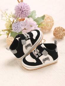 1 Pair Soft Sole Sports Walking Shoes For 0-1 Year Old Infant - Black - View 3