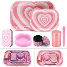 7pcs/Set, Rolling Tray Set With Grinder,Including Large And Small Trays, Storage Boxes, Cigarette Storage Jars, Ashtrays, Storage Tubes, Party, Holiday And Birthday Gift, Father's Day Gift. - 櫻桃 - 查看 8