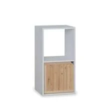 KIWI MOBLEKIT | Wooden Shelves For Storage And Decoration, Cube Or Rectangular Models With Door Or Drawer Options, Modern Auxiliary Furniture For Living Room, Bedroom Or Office - 雙隔層書架 30x29.5x58.5 公分 白色 - 查看 10