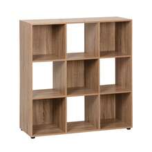 KIWI MOBLEKIT | Modulare Holzregale mit verschiedenen Fächern und Optionen mit Türen, Bibliotheken und Aufbewahrungsmöbel für Schlafzimmer, Küche oder Flur - Roble - 9 Comp | 91,2 x 29,7 x 91,2 cm - Übersicht 7