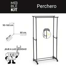 KIWI MOBLEKIT | Free-Standing And Expandable Clothes Racks In Metal And Wood, Clothing With Adjustable Options, With Wheels Or Shelves, Organizers For Bedroom, Entryway And Home - 碳80x43x90-160釐米 - 查看 3